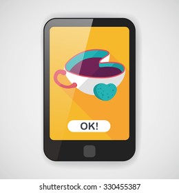 coffee flat icon with long shadow,eps10