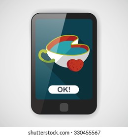 coffee flat icon with long shadow,eps10
