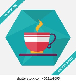 coffee flat icon with long shadow,eps10