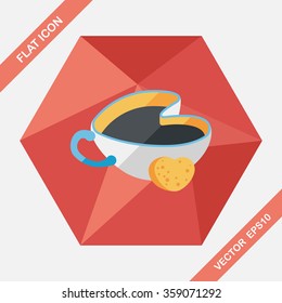 coffee flat icon with long shadow,eps10