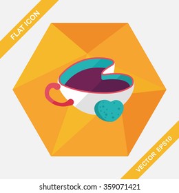 coffee flat icon with long shadow,eps10