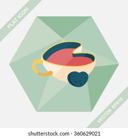 coffee flat icon with long shadow,eps10