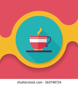 coffee flat icon with long shadow,eps10