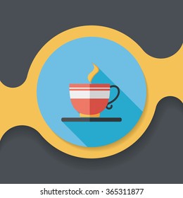 coffee flat icon with long shadow,eps10