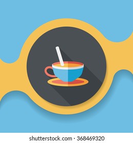 coffee flat icon with long shadow,eps10