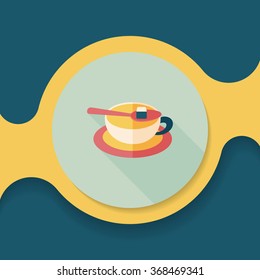 coffee flat icon with long shadow,eps10
