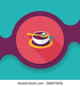 coffee flat icon with long shadow,eps10