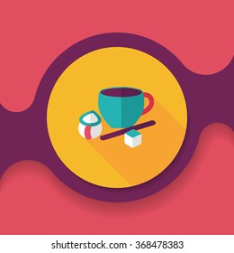 coffee flat icon with long shadow,eps10
