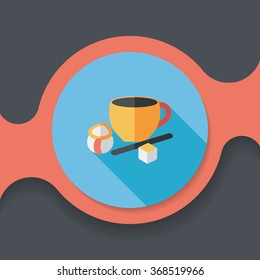coffee flat icon with long shadow,eps10