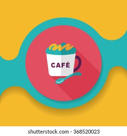 coffee flat icon with long shadow,eps10