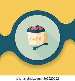 coffee flat icon with long shadow,eps10