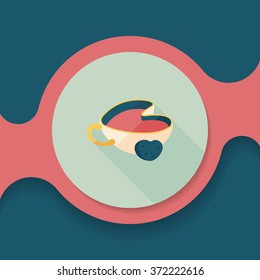 coffee flat icon with long shadow,eps10