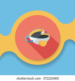 coffee flat icon with long shadow,eps10