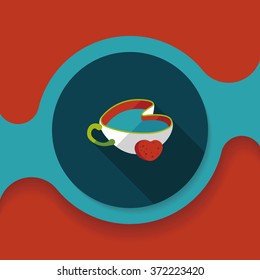coffee flat icon with long shadow,eps10