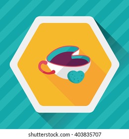coffee flat icon with long shadow,eps10
