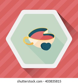 coffee flat icon with long shadow,eps10