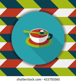 coffee flat icon with long shadow,eps10