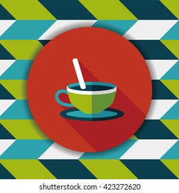 coffee flat icon with long shadow,eps10