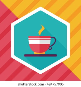 coffee flat icon with long shadow,eps10