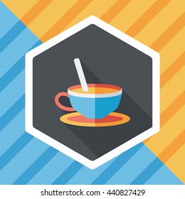 coffee flat icon with long shadow,eps10