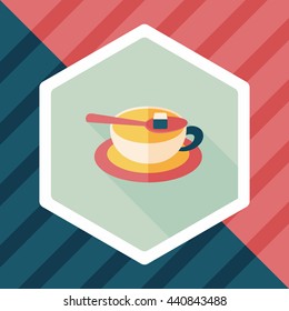 coffee flat icon with long shadow,eps10