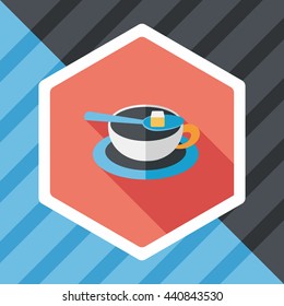 coffee flat icon with long shadow,eps10