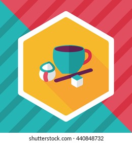 coffee flat icon with long shadow,eps10