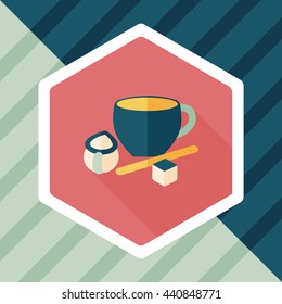 coffee flat icon with long shadow,eps10