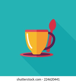 coffee flat icon with long shadow,eps10coffee flat icon with long shadow,eps10