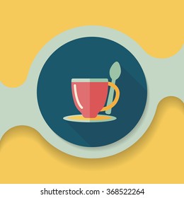 coffee flat icon with long shadow,eps10coffee flat icon with long shadow,eps10