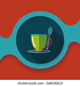 coffee flat icon with long shadow,eps10coffee flat icon with long shadow,eps10