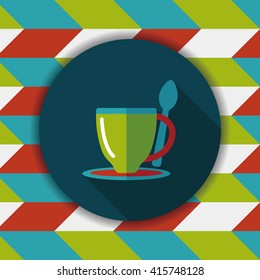 coffee flat icon with long shadow,eps10coffee flat icon with long shadow,eps10