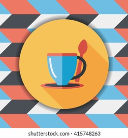 coffee flat icon with long shadow,eps10coffee flat icon with long shadow,eps10