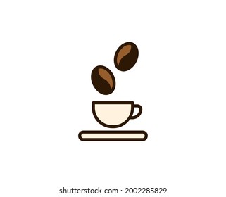 Coffee flat icon. Single high quality outline symbol for web design or mobile app.  Holidays thin line signs for design logo, visit card, etc. Outline pictogram EPS10