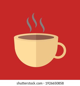 icono plano de café de ilustración vectorial
