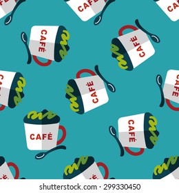coffee flat icon,eps10 seamless pattern background