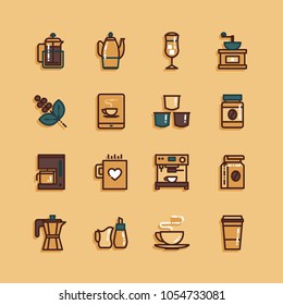 Coffee flat icons
