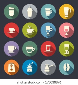 Coffee flat icons