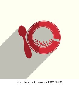 Coffee flat icons with of shadow. Simple vector illustration