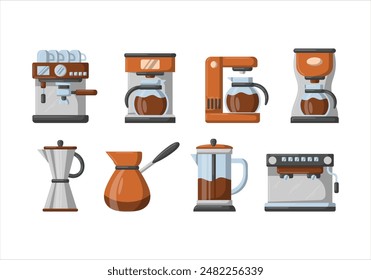 Coffee Flat Illustration Elements Set