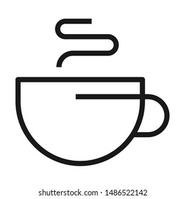 Coffee flat line vector icon