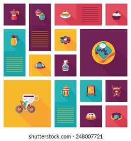 Coffee flat ui banner background set, eps10