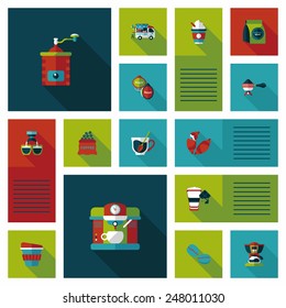 Coffee flat ui banner background set, eps10