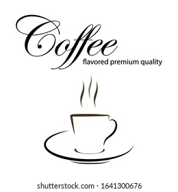 Coffee flavored cup icon vector