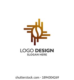 Coffee flow for cafe and drink logo design