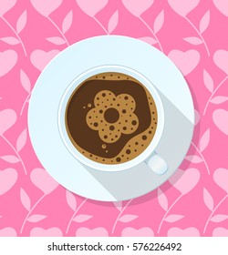 coffee and a flower of the cream