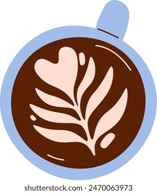 Coffee With Flower Vector Illustration