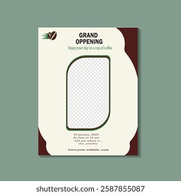coffee flyer templet post with brand