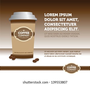 Coffee flyer, vector template