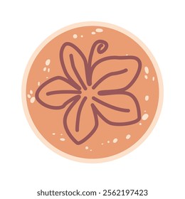 Coffee foam flower design vector illustration